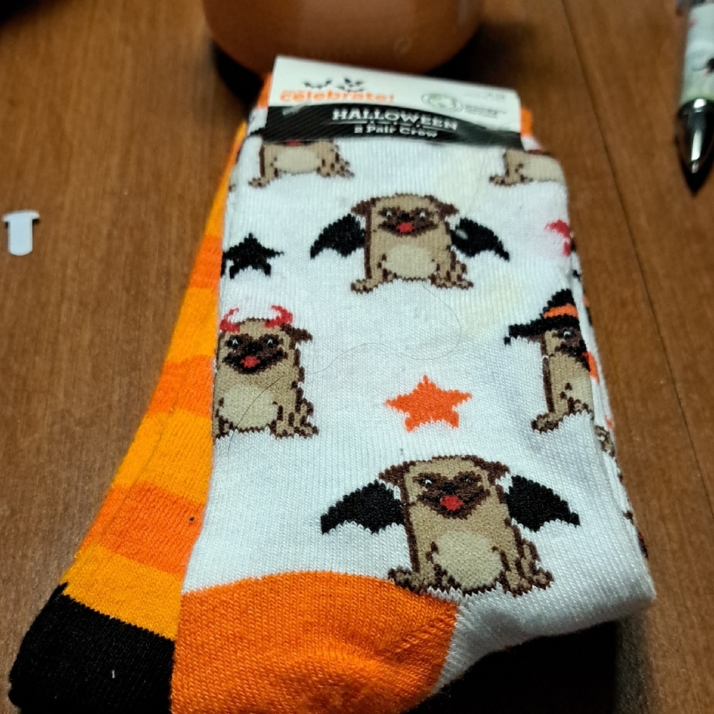 Halloween Unisex Dog Socks - Orange and White/ BUNDLE ONLY